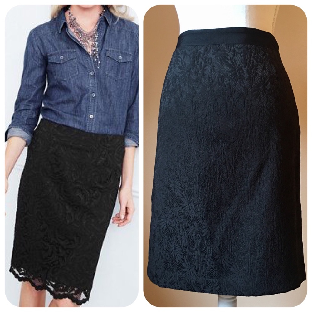 Dana Buchman Black Lace Pencil Skirt